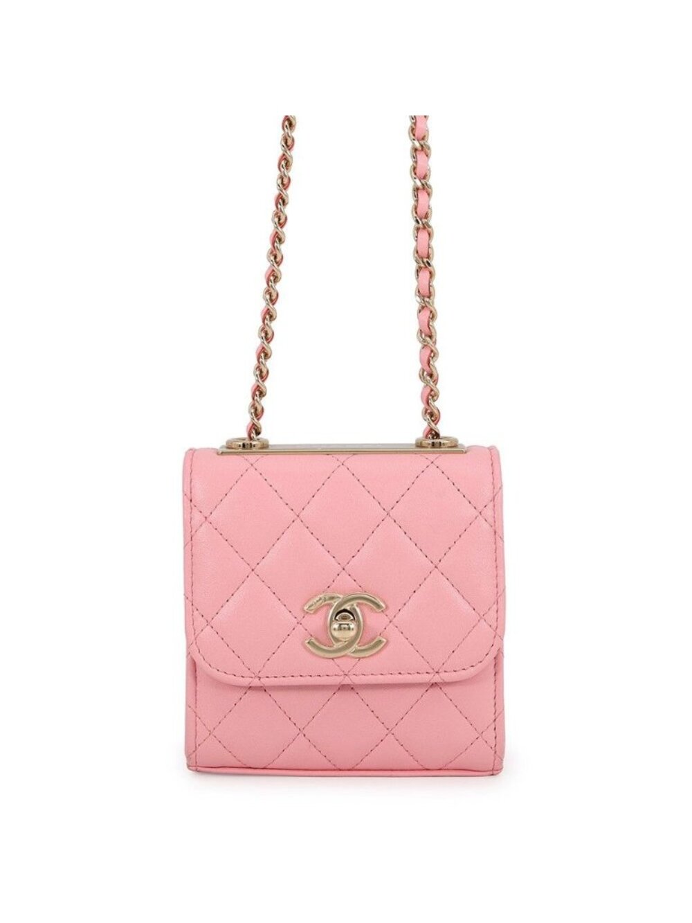Chanel Chain Wallet Quilted CC Logo Trendy CC Lambskin